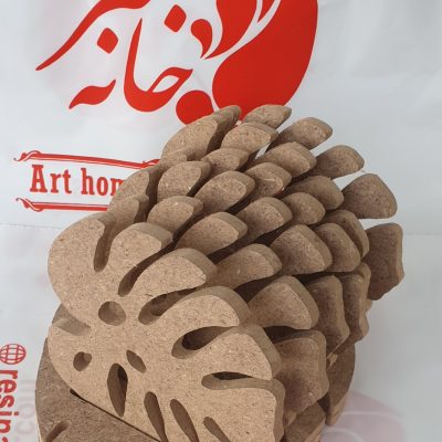 زیر لیوانی مدل برگ . بیس چوبی