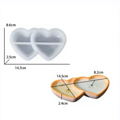 قالب سیلیکونی قلب دوبل